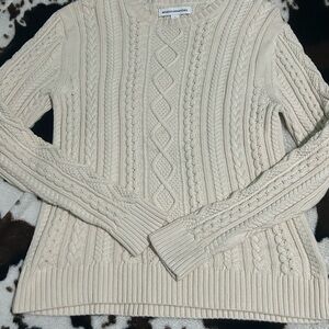 Women's Cream Cable Knit Sweater